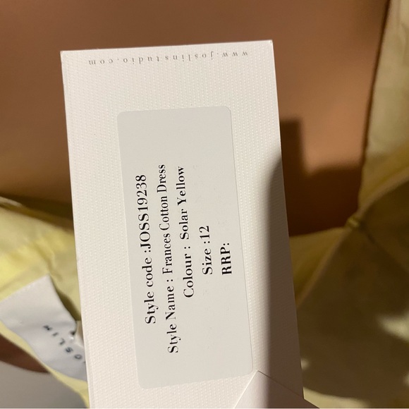 Josiln Frances Cotton dress in solar yellow BnWT size 12 - Picture 12 of 12